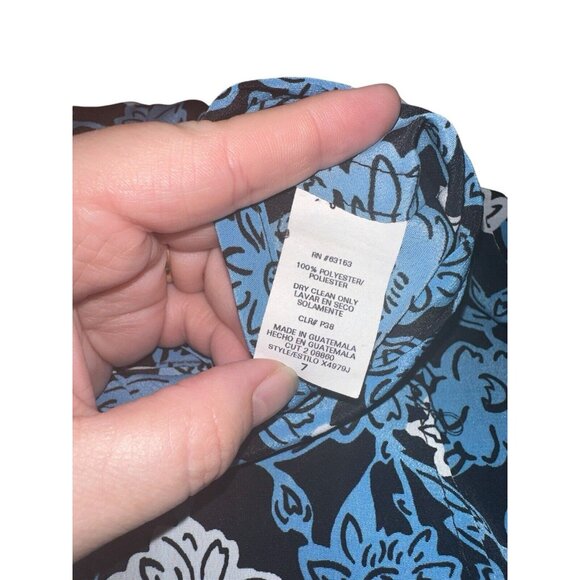 Vintage 90s R-Wear Rampage Wrap Maxi Skirt Juniors Sz 7 Blue Floral Hawaiian Y2K - Picture 5 of 7